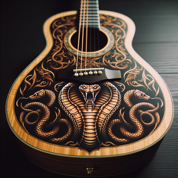 Cobra Design Acoustic Guitar with Intricate Artwork - Buy Online