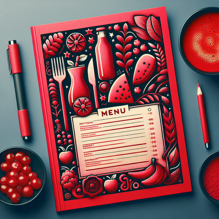 Vibrant Red Menu Design