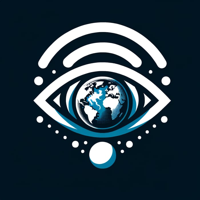 Global Connectivity Logo | Earth-eye with Data Streams