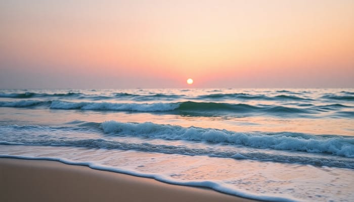 Mindfulness at a Peaceful Beach Sunset