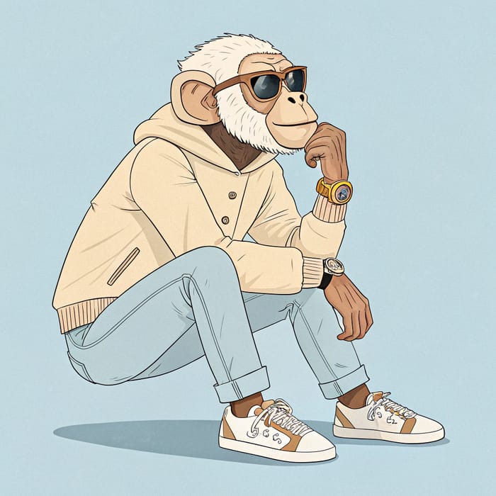 Cool Monkey in Trendy Outfit and Luxury Lifestyle