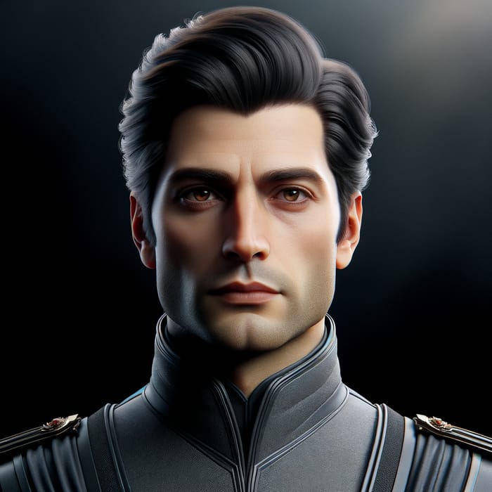 Distinguished Tall Caucasian Man in Space Fantasy Attire