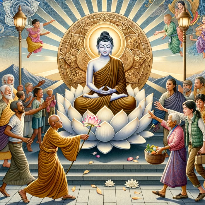 Captivating Mahayana Buddhism Artwork: Bodhisattvas' Teachings in Action