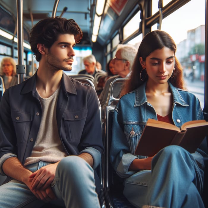 Two Young People on Bus