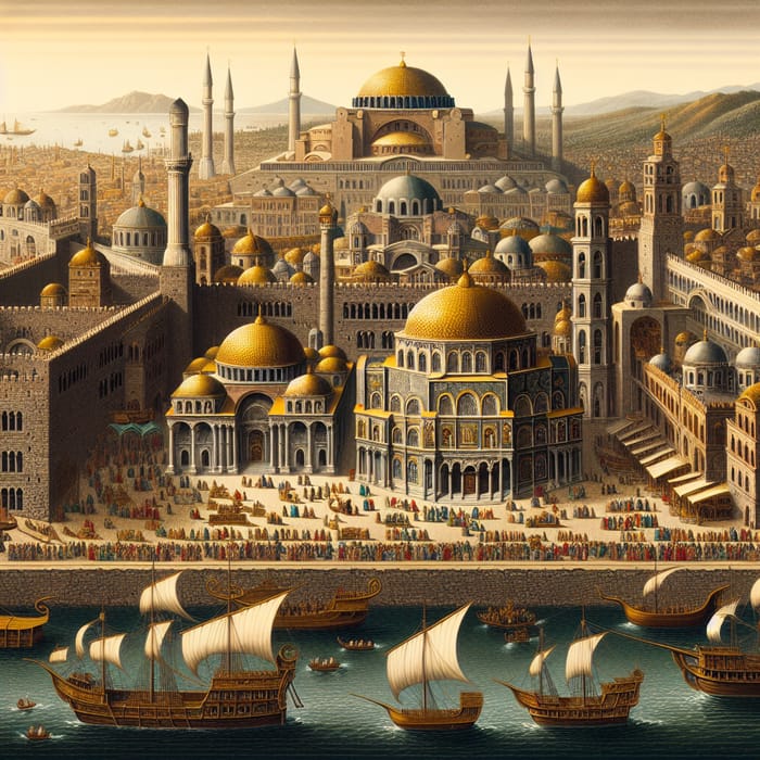 Iconic Constantinople in Byzantine Era: Dusk View & Landmarks