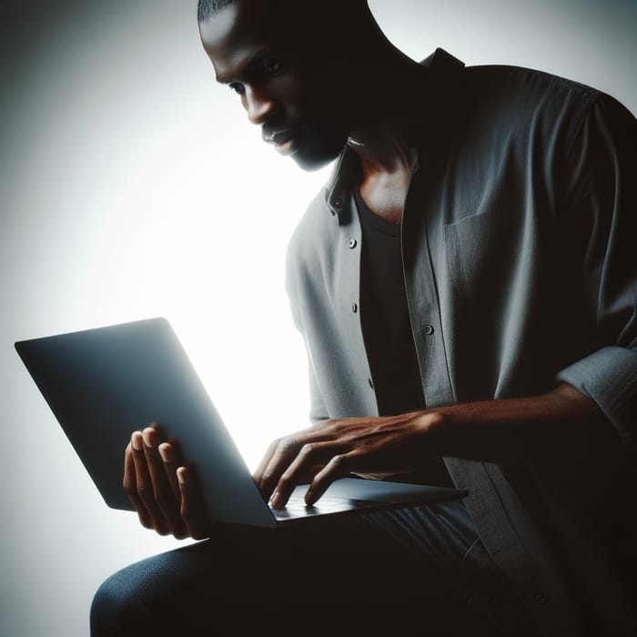 Stylish Black Guy Using Laptop - Focused & Engaged