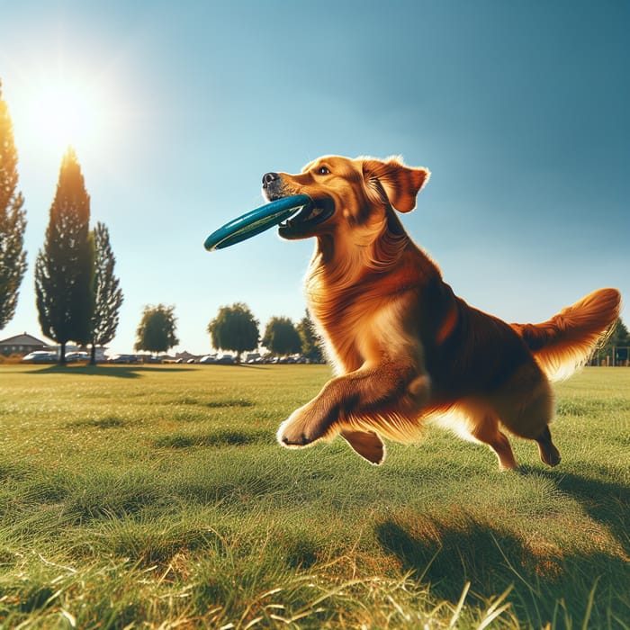 Golden Retriever Dog Playing in the Park