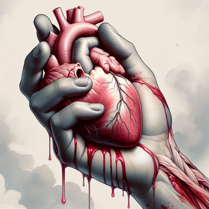 Gripping Heart Art - Expressive Human Emotion