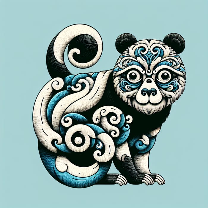 Monkey Panda Creature Artwork