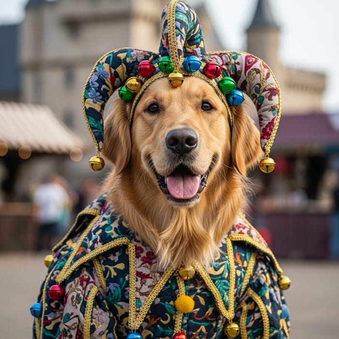 Dog in Vintage Costume