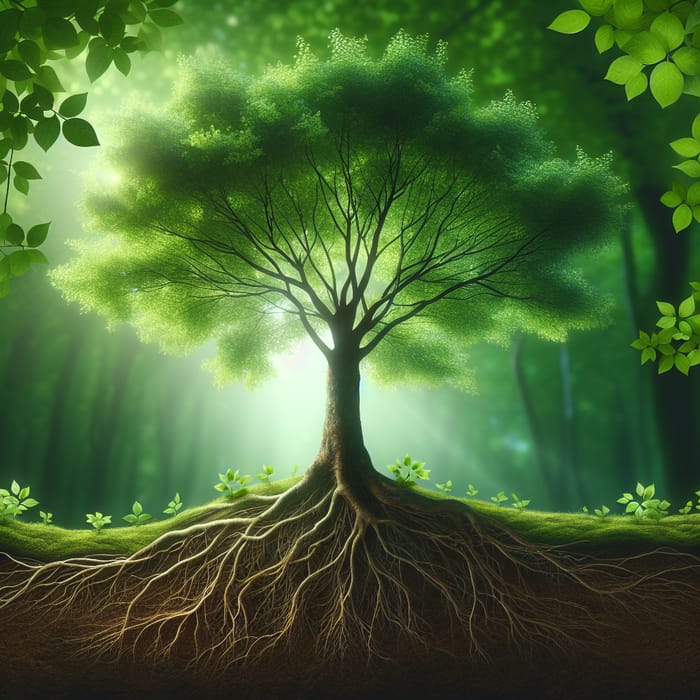 Growing Tree: Symbol of Vitality and Strength