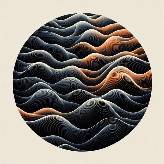 Hypnotic Transparent Ripples in Black, Brown & Orange