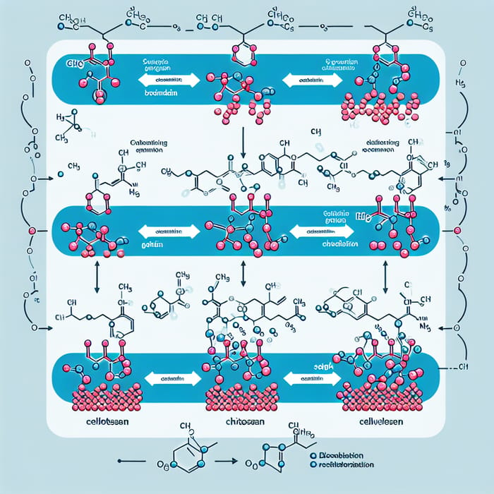 Chemical Reaction Mechanism of Anthocyanin-Chitosan-Cellulose