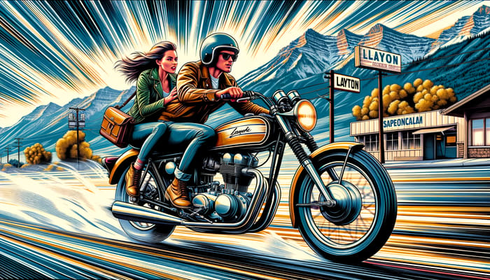 Vibrant Retro Motorcycle Ride in Layton Utah