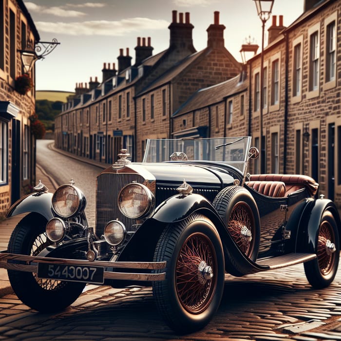 Vintage Car on Cobblestone Street | Retro Auto Scene