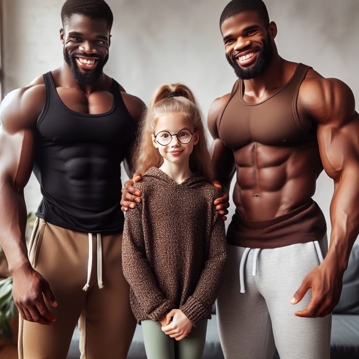 Diverse Siblings: Stylish White Girl with African Brothers