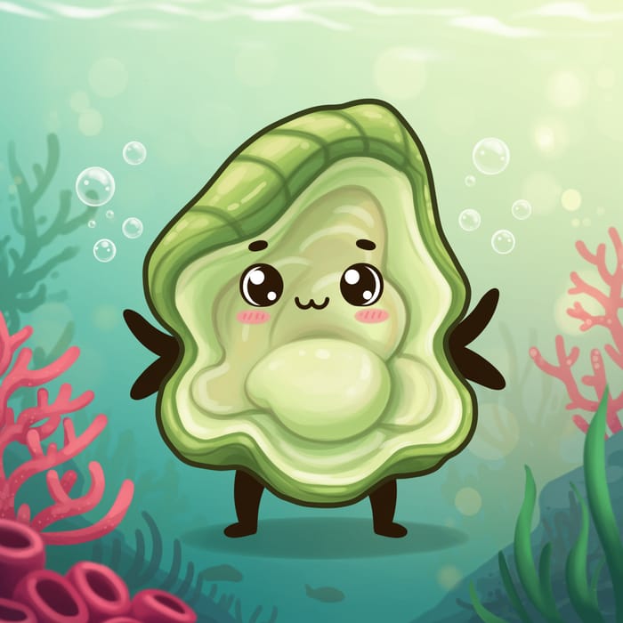 Cute Green Oyster Mascot Design Ideas