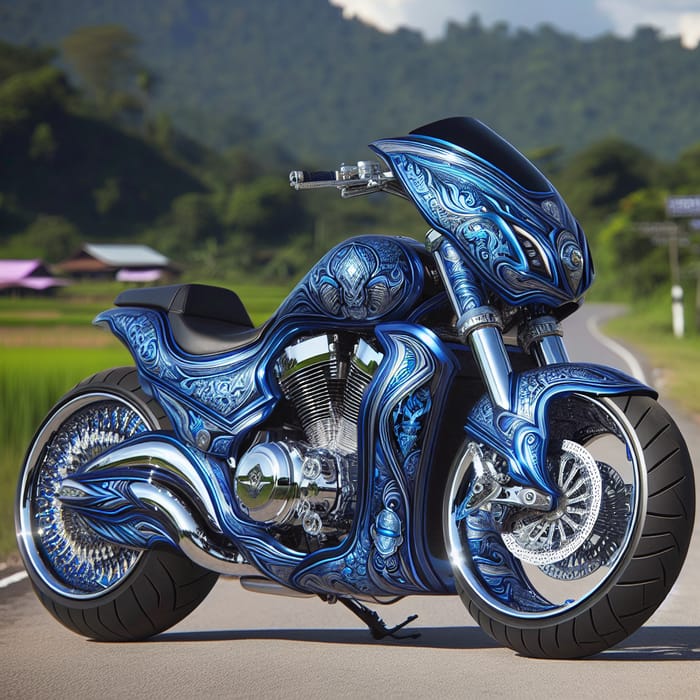 Authentic Thai Motorcycle | Sleek Design in Royal Blue