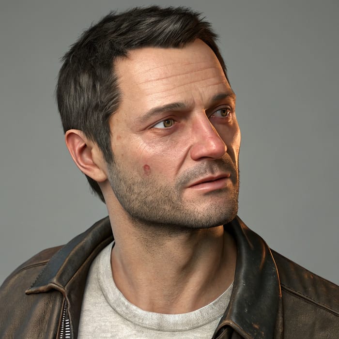 Hyper-Realistic Male Portrait: Street-Smart Character