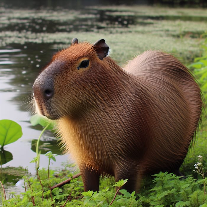 Capybara - Peaceful Rodent in Natural Habitat