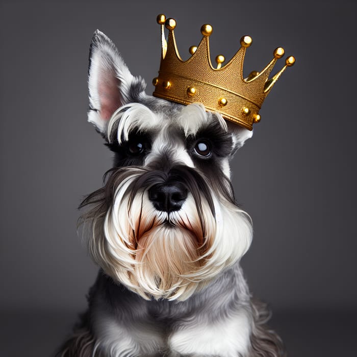 Regal Schnauzer with a Playful Tilted Crown