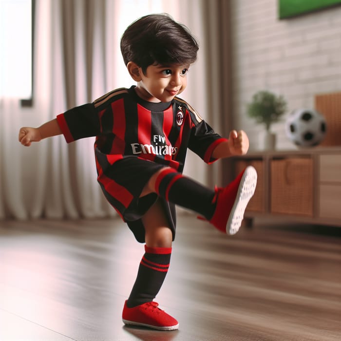 Enthusiastic Young Milan Football Fan