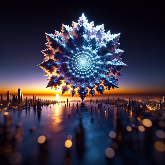 Enchanting 3D Glass Net Art: Photorealistic Mandelbrot Set in Sparkling Colors