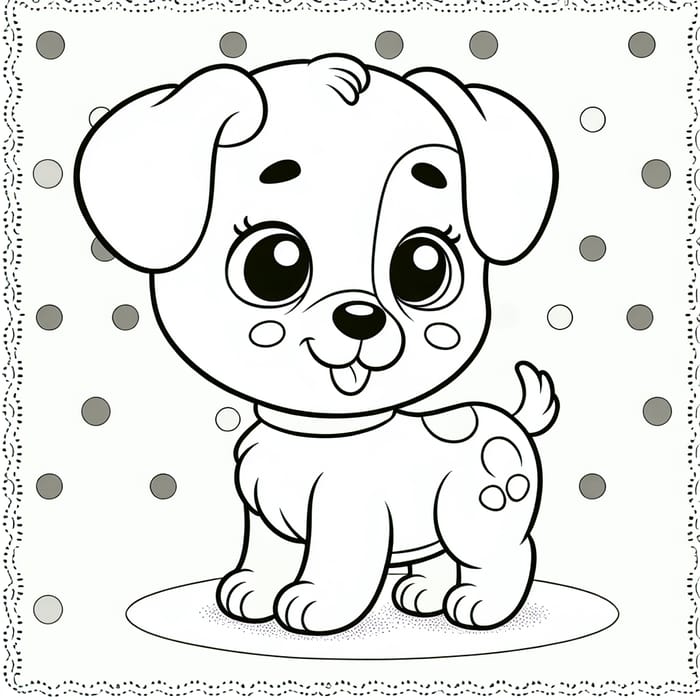 Cute Dog Coloring Page for Kids - Classic Children's Book Style