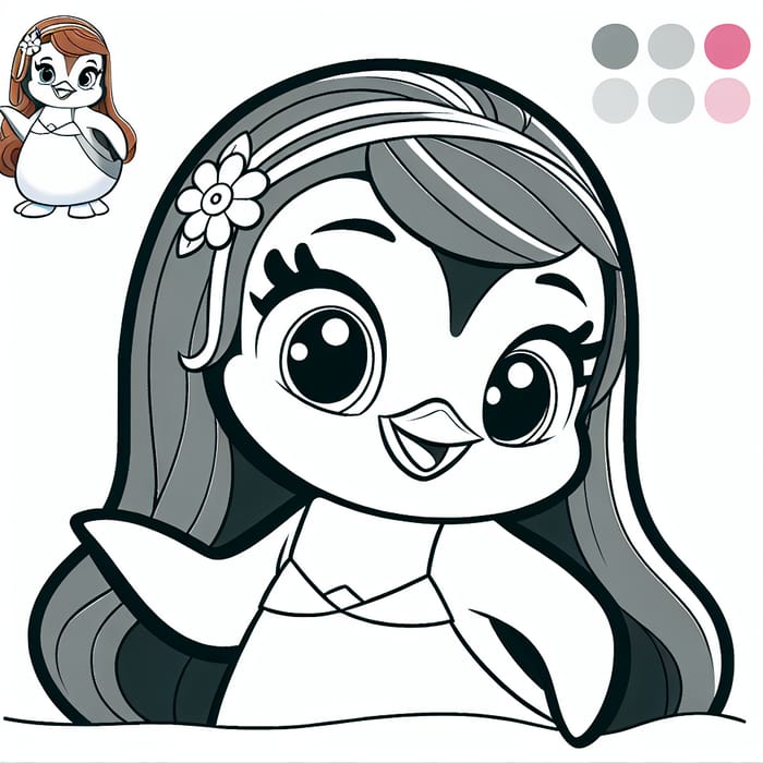 Charming Penguin Coloring Page - Classic Children's Illustration