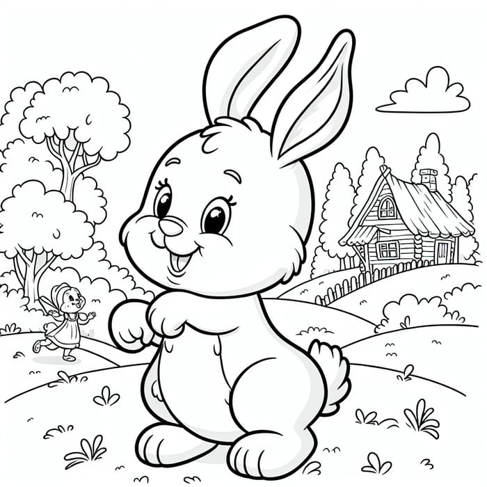 Classic Children's Book Rabbit Cartoon for Coloring by 7-year-old