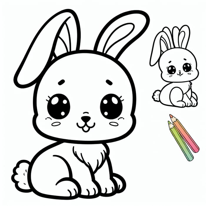 Adorable Rabbit Coloring Page for 4-Year-Olds