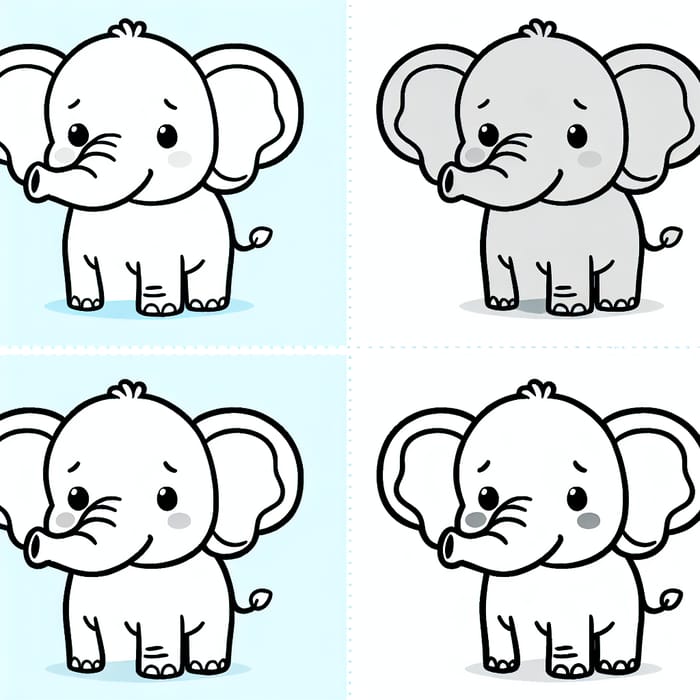 Adorable Elephant Coloring Image for Kids