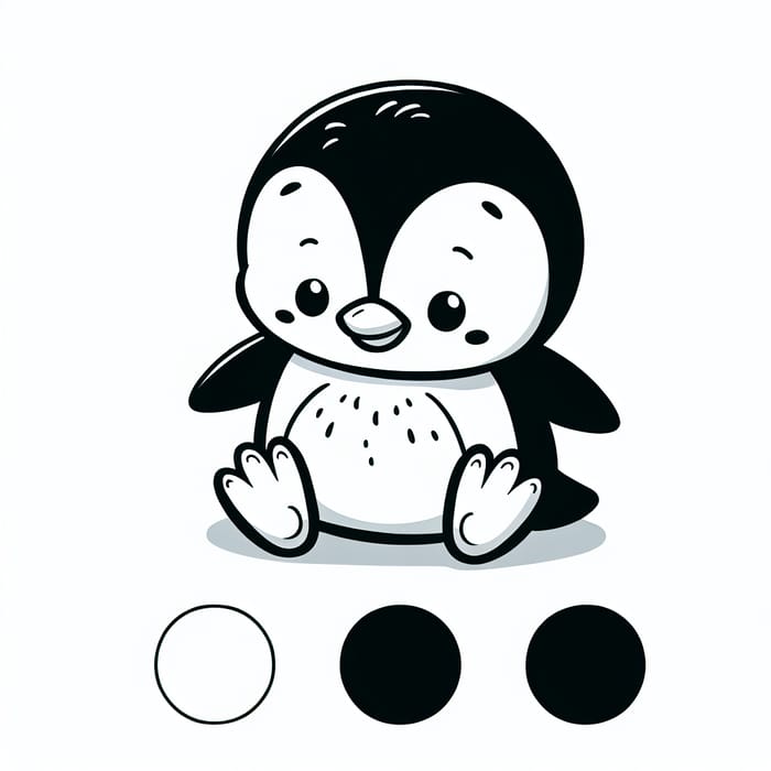 Classic Playful Penguin Coloring Page for Kids