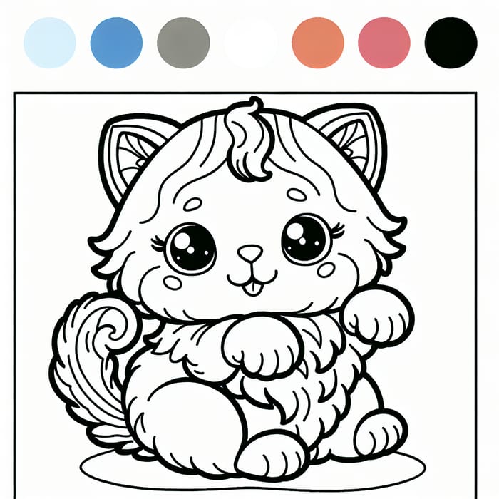 Classic Playful Kitten Coloring Book Illustration