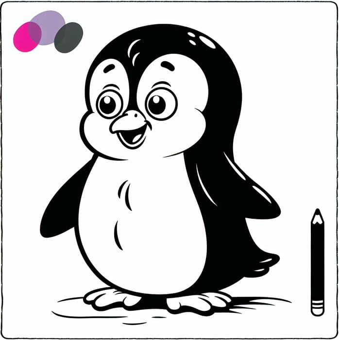 Cute Penguin Coloring Art for Toddlers