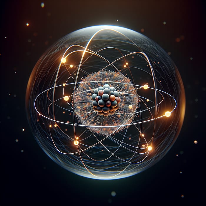 Highly Magnified Atom Structure: Protons, Neutrons & Electrons