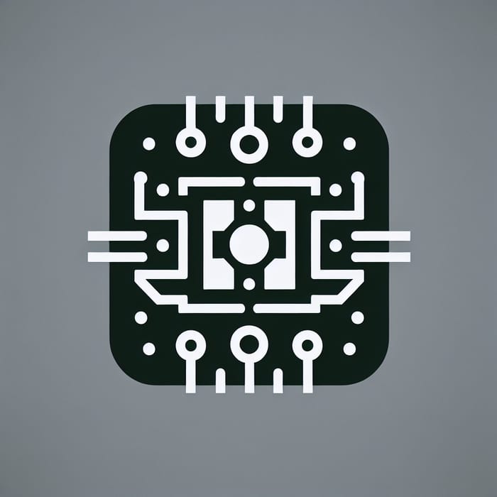 Minimalist DCDC Inverter Circuit Icon Design