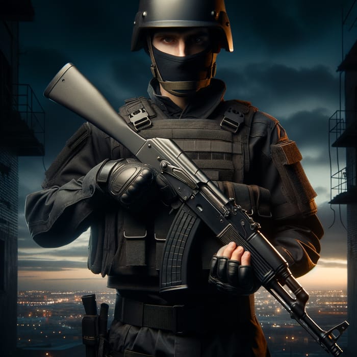 Spetsnaz Soldier with AK12 - Urban Warfare Scene