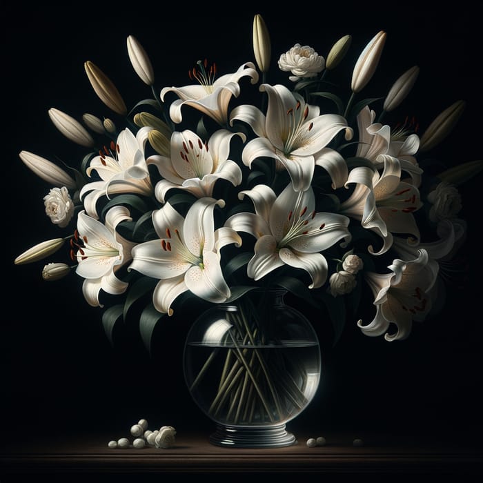 Elegant White Lilies - Impressionism Still Life