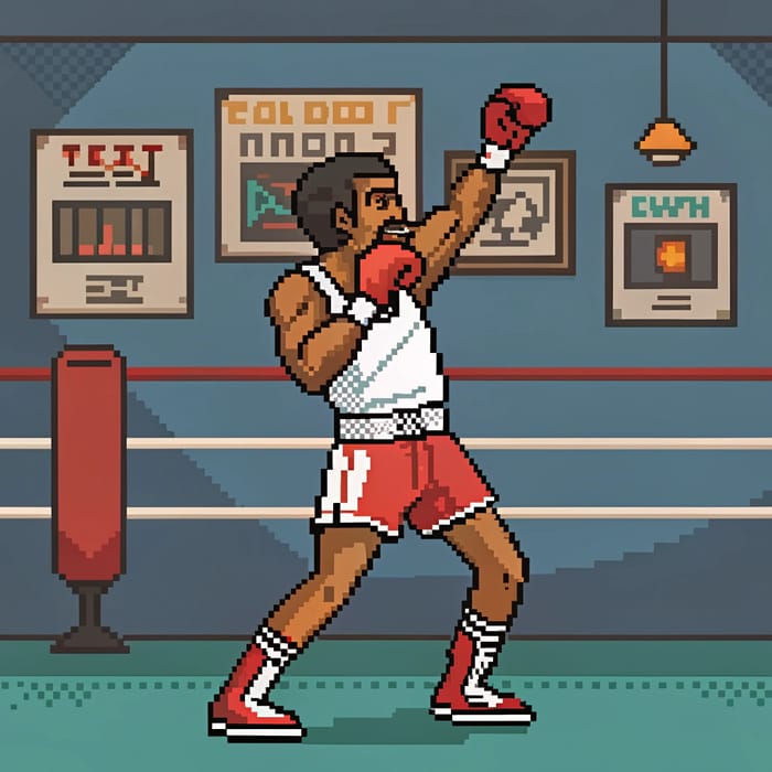 Pixel Art Boxer: Stunning Retro Design