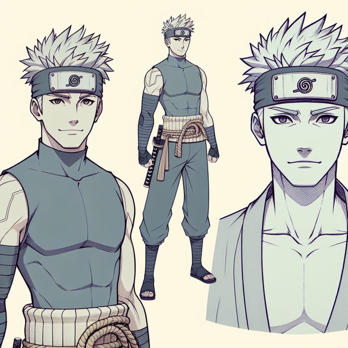 Kakashi Hatake Unmasked Art | Silver-Haired Ninja Pose