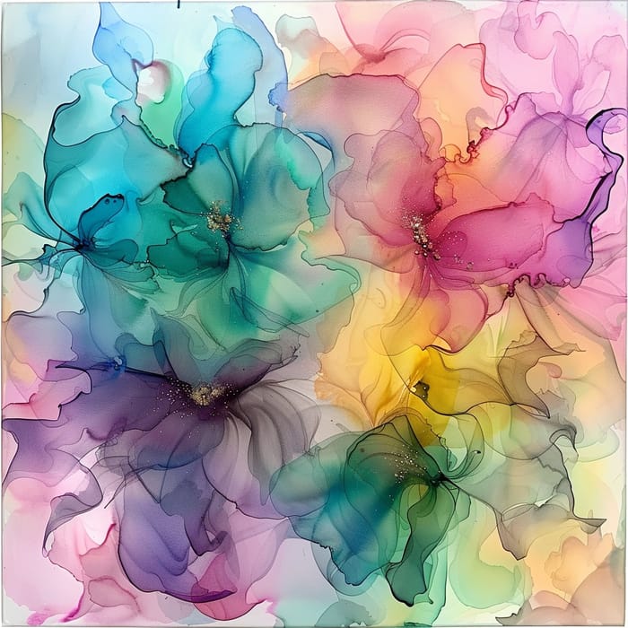 Pastel Floral Abstract Canvas Art