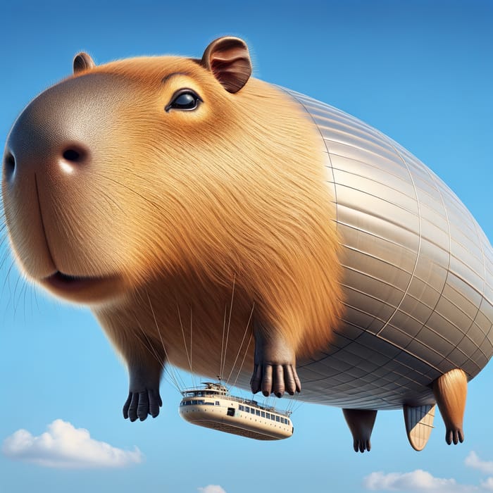 Capybara-Shaped Blimp: Whimsical Airship Design Inspired by Giant Rodent