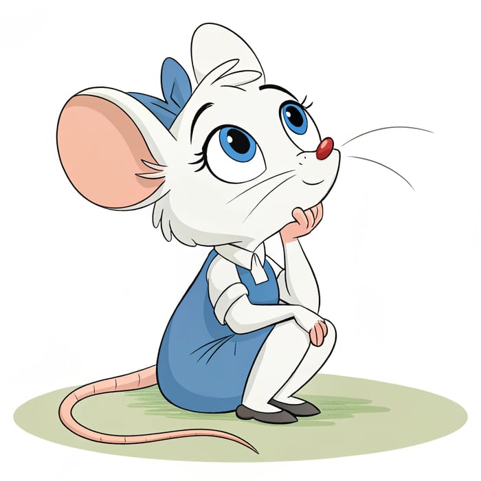 Intelligent Female Mouse Character in Cartoon Style