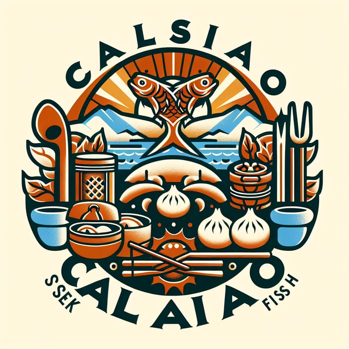 Unique Calasiao Smoked Fish Logo with Siomai & Dumplings