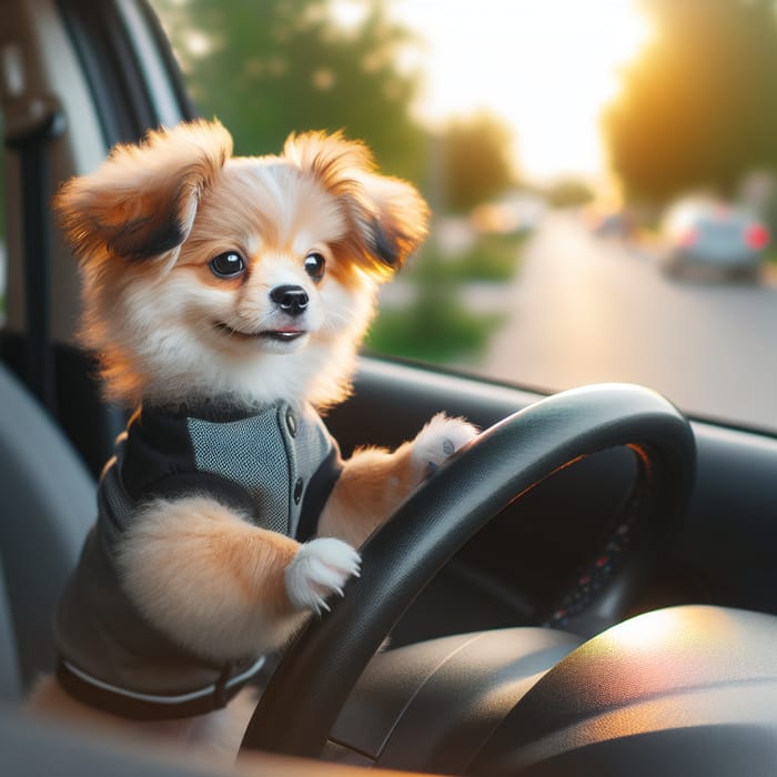 Adorable Puppy Driving a Car | Cute Dog Car Ride