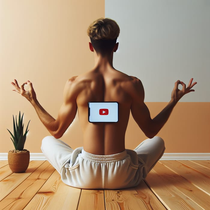 Dhyan Mudra Youtuber in Aize Pose, Back View