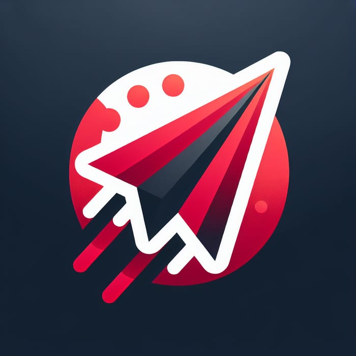 Innovative Red Paper Plane BI Icon Design for onit Brand