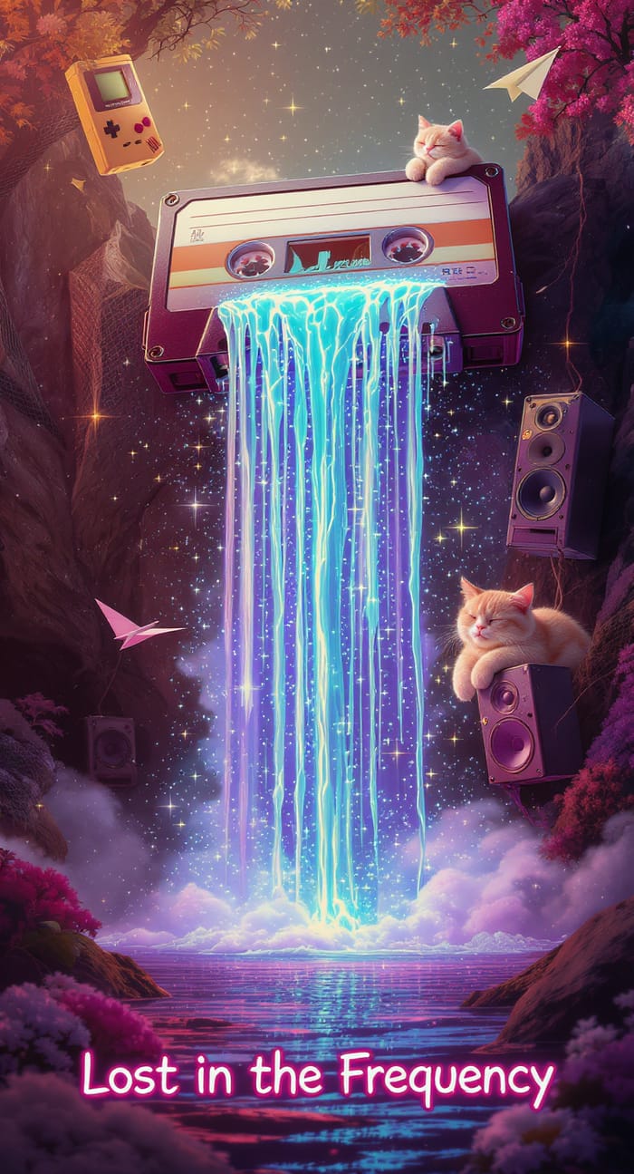 Melting Cassette Tape Waterfall Art Melting Cassette Tape Waterfall Art
