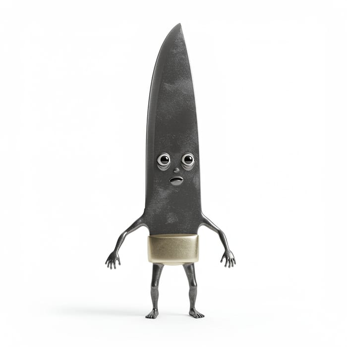 Adorable Knife Character with Arms and Legs